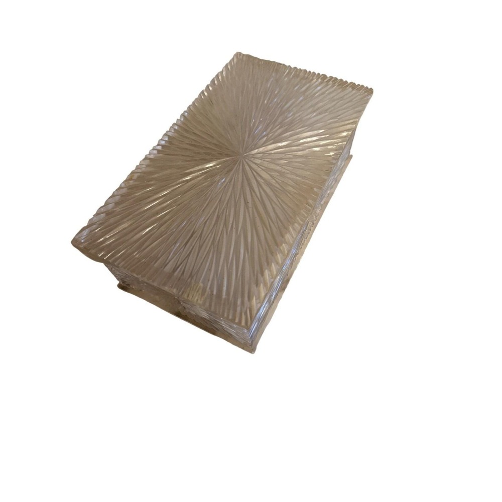 Celebrity Starburst Clear Starburst Cosmetic Vanity Hinged Lid Box Vintage 1960s - Picture 2 of 8